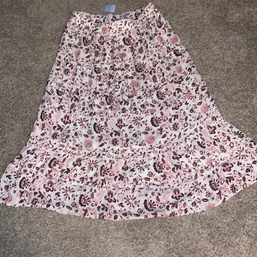Loft tiered maxi skirt.  Fully lined.  NWT.  Beautiful fall colors.   Elastic LP